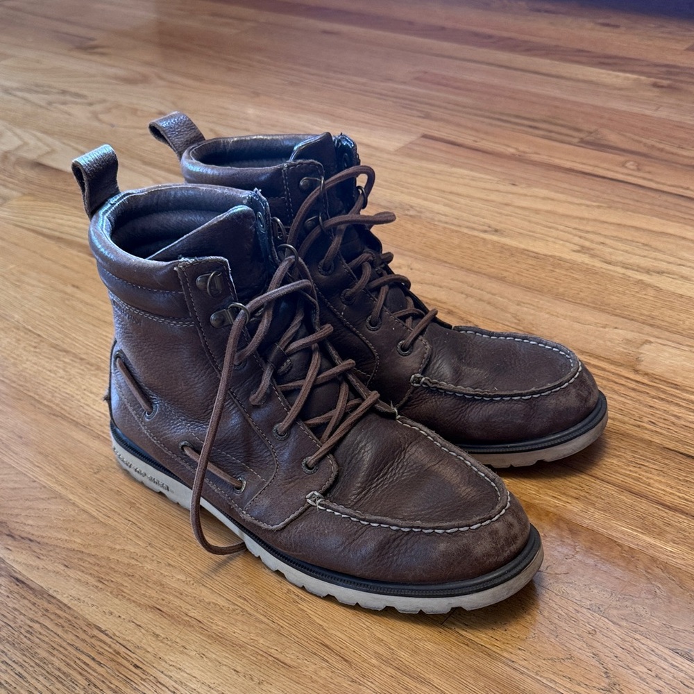 Men’s sperry top sider boots, leather, 10.5